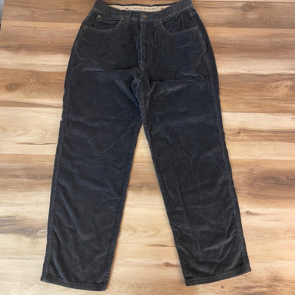 Tommy Bahama Corduroy Pants 34 Relaxed Straight Leg Cotton Tencel Blue Gray